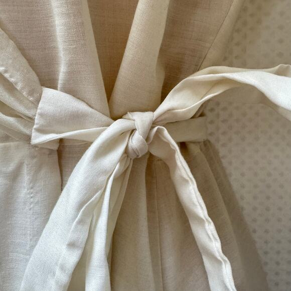 Vintage 1970s White Embroidered Robe Prairie 32 m” Bust Sears Fashion Place - Picture 13 of 16